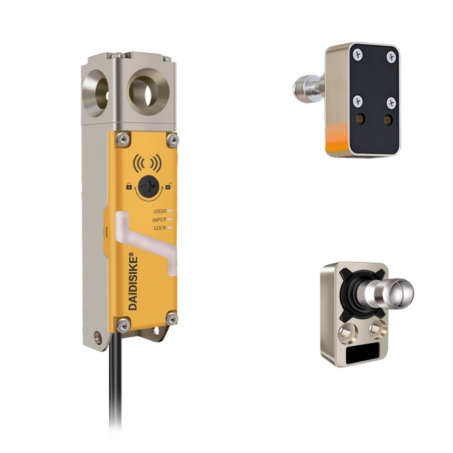 DX-D6 safety door switch — front view with actuator
