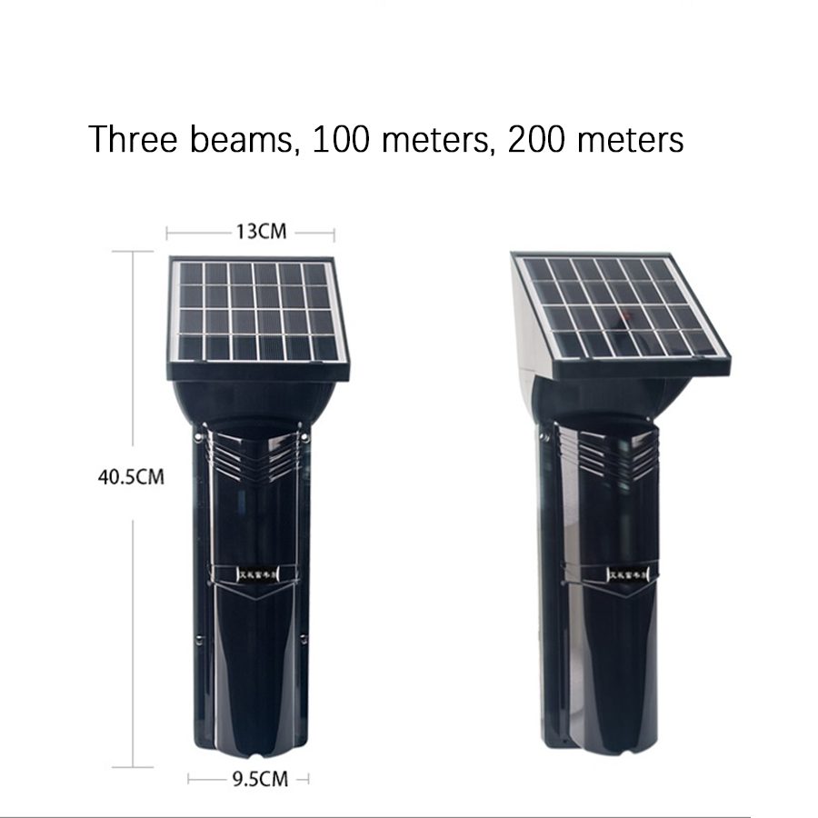 JHW-100T3 three-beam solar wireless infrared detector, 100-200 meters