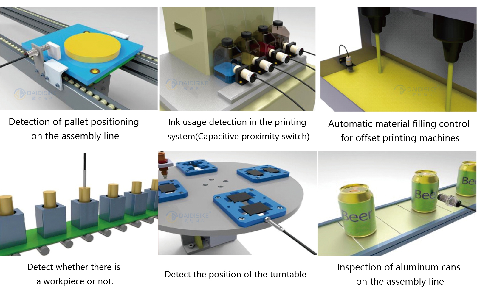 DAIDISIKE M5/M6 inductive proximity switch — feature illustration