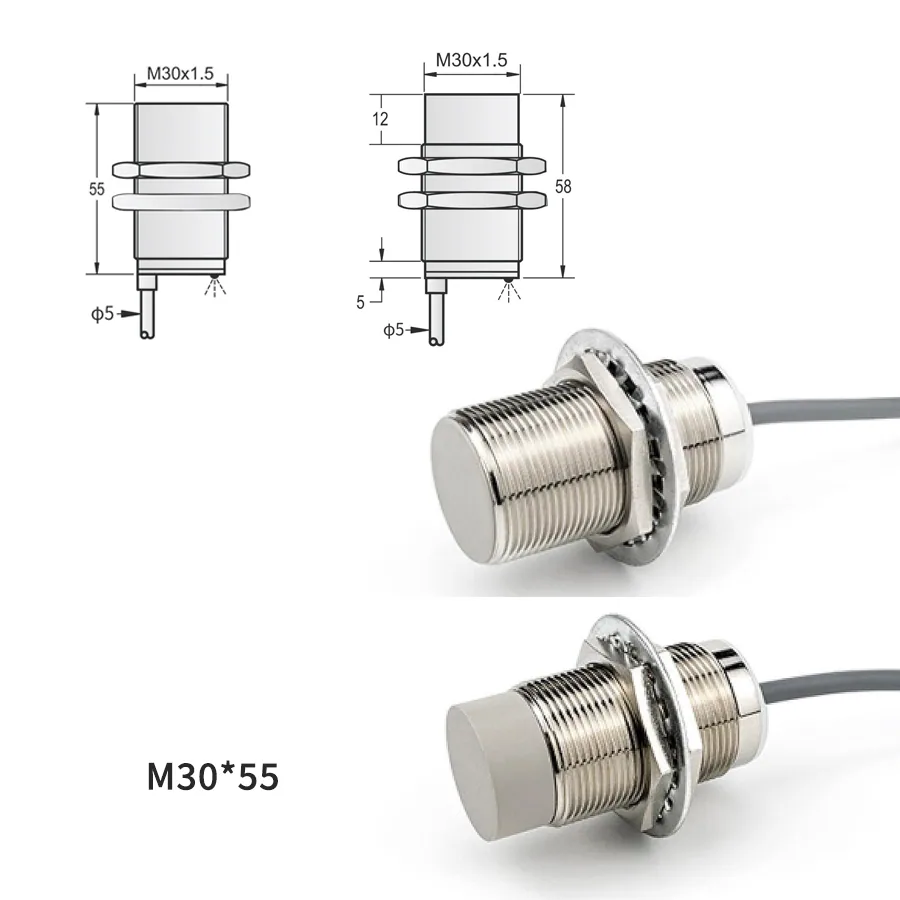 M18, M30 series metal sensing proximity switches, three-wire type