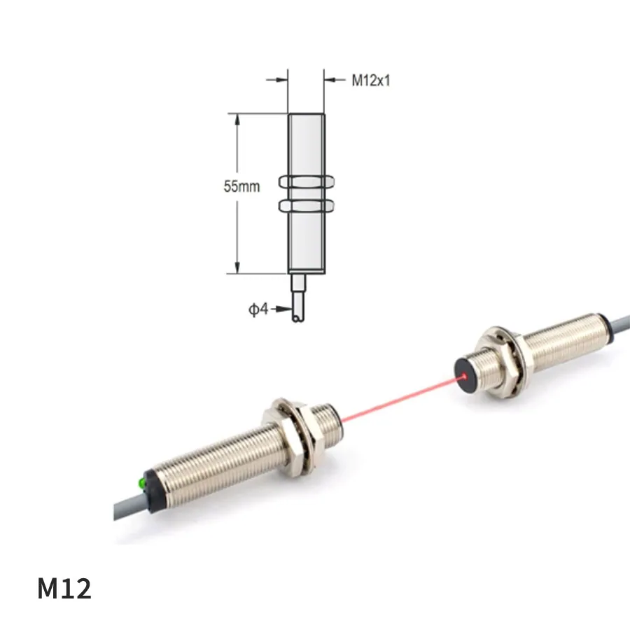 M8 M12 M18 laser photoelectric through-beam sensor pair