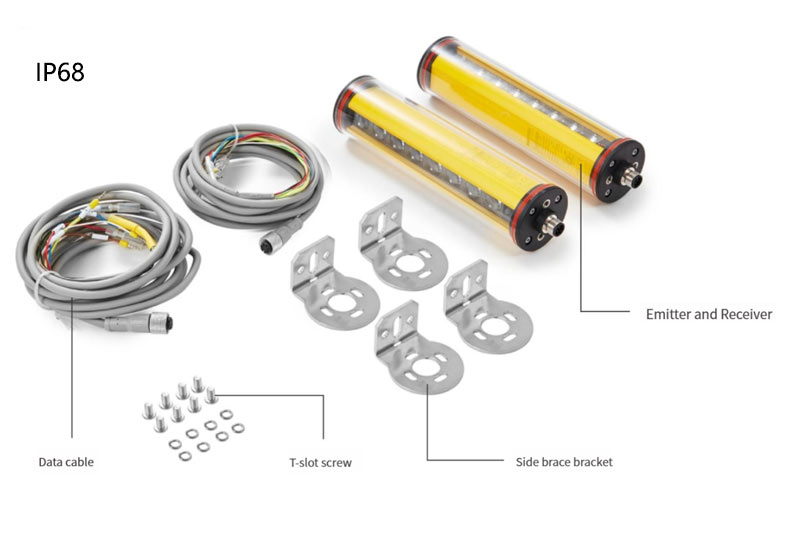 IP68 waterproof safety light curtain in outdoor washdown