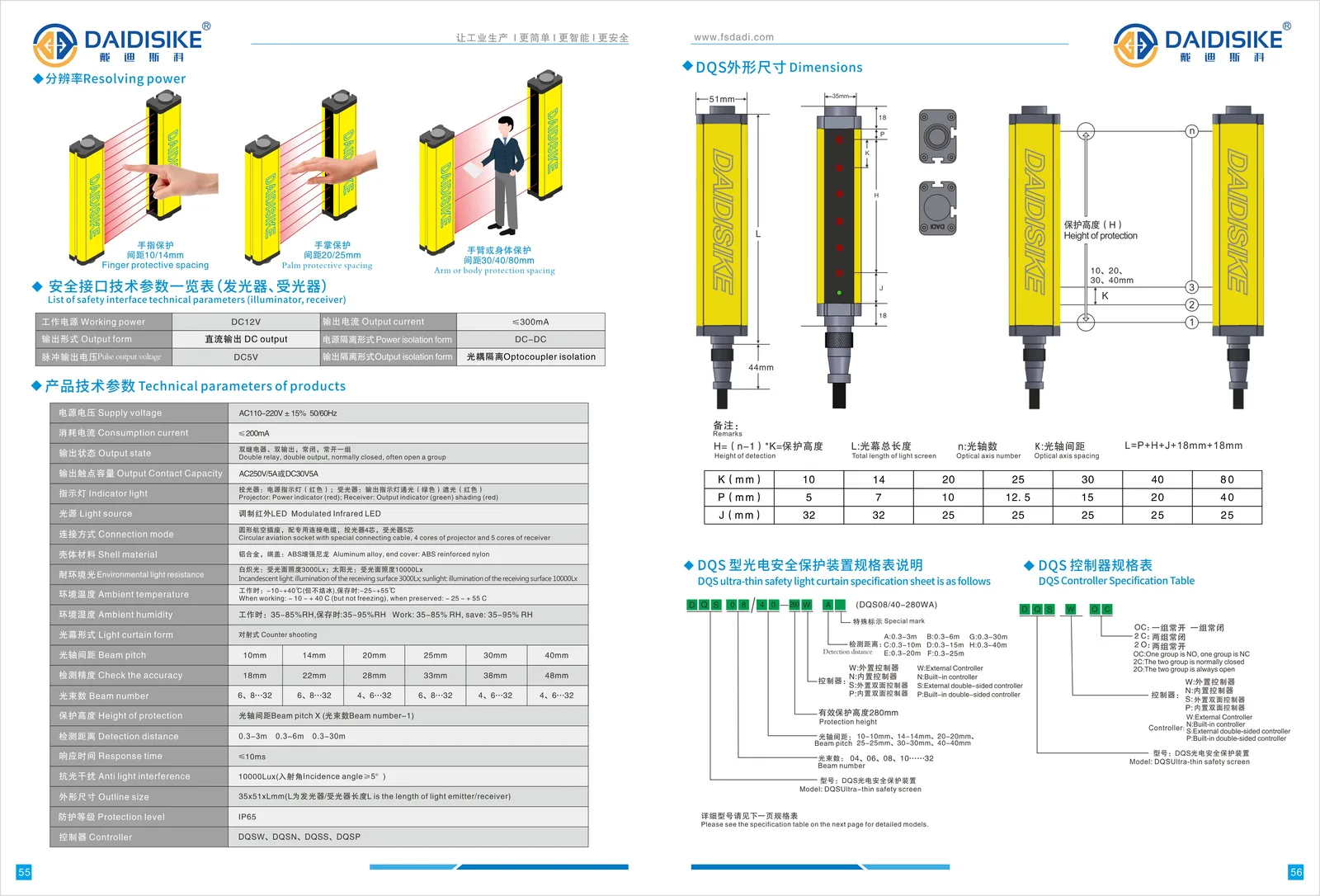 DQS dimensions & wiring