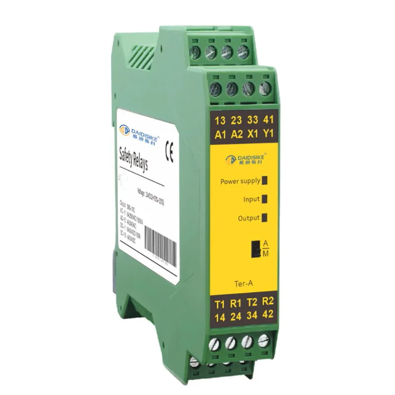 DQSRN multi-input safety relay module in 45 mm DIN-rail housing