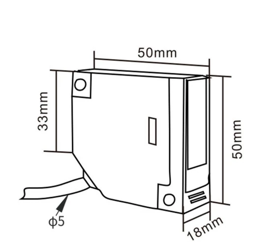 E3JK square photoelectric switch housing dimensions